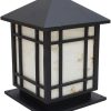 Outdoor Post Lights with Imitation Marble Lampshade for Gardens