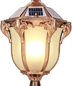 Waterproof Solar Post Cap Light Vintage LED Lantern for Outdoor Decor