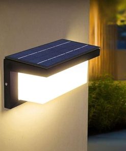 Modern Simple Solar Outdoor Wall Light Induction Black Aluminum IP65
