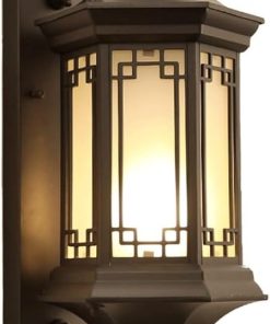 Matte Black Outdoor Wall Lamp Rainproof Sconce with Glass Shade
