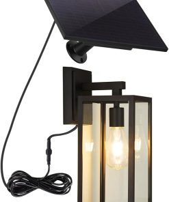 Outdoor Waterproof Solar Wall Lights Aluminum Sconce Matte Black