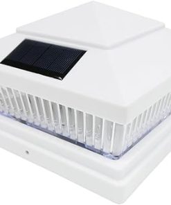 iGlow 8 Pack White Outdoor Solar LED Post Cap Lights for Garden 2