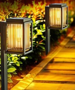 Upgraded 2-Piece Solar Channel Light Set for Outdoor Garden Use