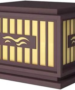 Solar Outdoor Pillar Lamp Square Metal Frame for Garden and Yard