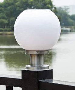 Stainless Steel Solar Column Pillar Lamp Outdoor LED Post Cap Light
