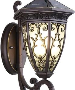 Wall Mounted Solar LED Outdoor Lantern for Dusk to Dawn Lighting