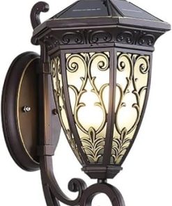 Solar LED Dusk to Dawn Wall Lantern for Outdoor Porch Lighting