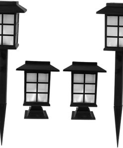 4pcs Solar Stigma Light Pathway LED Lights for Outdoor Garden Use