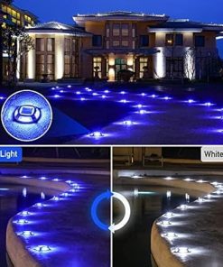 Quntis 12 Pack Solar Deck Lights IP68 Waterproof Outdoor LED Pool 2