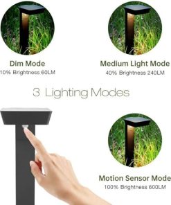 Solar Path Light with Motion Sensor LED Waterproof Outdoor 24in 2