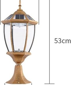 Vintage Solar LED Lantern Waterproof Aluminum Glass Outdoor Light 2