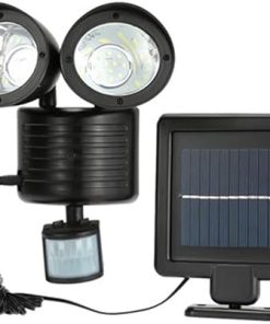 Solar LED Spotlights Double Head Body Sensor Waterproof Outdoor Light