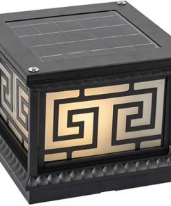 Antique Square Waterproof Solar Post Lights for Outdoor Garden Use