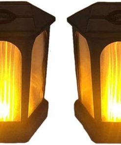 2 Packs Solar Hexagonal Flame Torches Outdoor Waterproof Garden Lights
