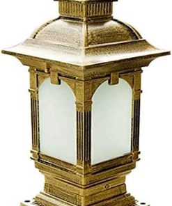 Vintage Bronze Square Outdoor Pillar Light for Garden Pathways