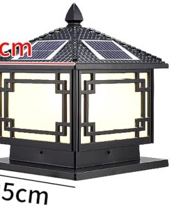 Traditional Solar Column Lamp Waterproof Outdoor Lighting for Gardens 2