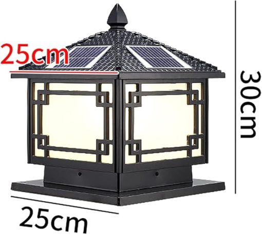 Traditional Solar Column Lamp Waterproof Outdoor Lighting for Gardens - Image 2
