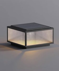 Outdoor Column Pedestal Lights with Frosted Glass for Villas