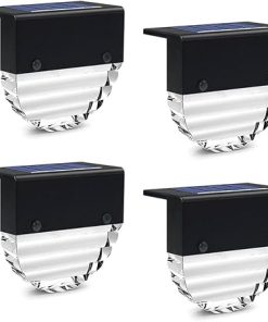 Solar Deck Lights Outdoor Step Lights for Garden Fence 4 Pack