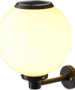 Modern Round Solar LED Wall Light with Smart Control for Outdoor Use