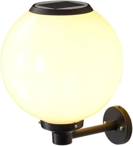 Modern Round Solar LED Wall Light with Smart Control for Outdoor Use
