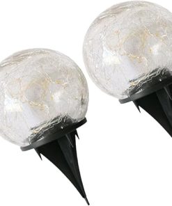 DOITOOL 2pcs Solar Lawn Lamp Waterproof Outdoor LED Lights Garden