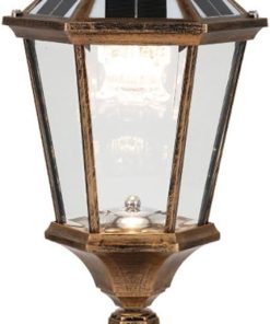 Solar Powered Industrial Pillar Light for Outdoor Garden Use
