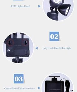 Solar LED Spotlights Double Head Body Sensor Waterproof Outdoor Light 2