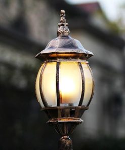Outdoor Post Lights 1.8M Aluminum Column Lamp with Glass Shade 2