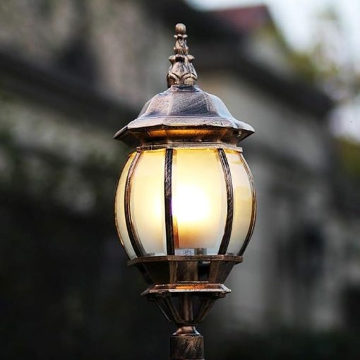 Outdoor Post Lights 1.8M Aluminum Column Lamp with Glass Shade - Image 2