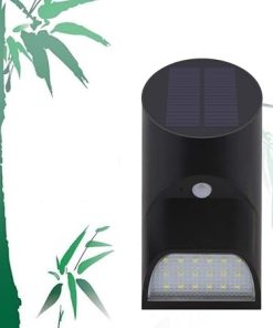 Bright Solar Outdoor Bamboo Wall Light 18 LED Waterproof for Garden 2