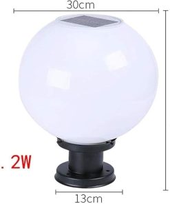 Solar Ball Shaped Outdoor Wall Lamp Waterproof LED Garden Light 2