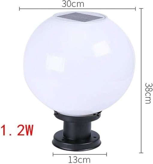 Solar Ball Shaped Outdoor Wall Lamp Waterproof LED Garden Light - Image 2