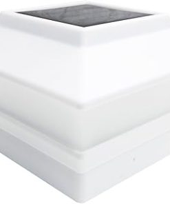 iGlow 12 Pack White Outdoor Solar LED Post Deck Cap Lights 2