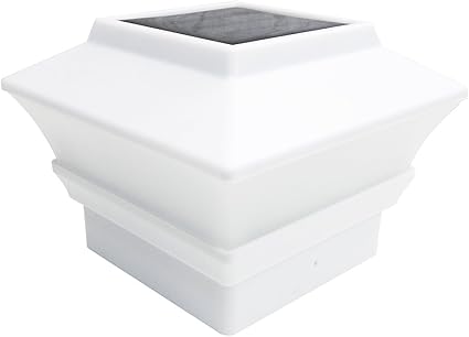 iGlow 12 Pack White Outdoor Solar LED Post Deck Cap Lights 2 iGlow 12 Pack White Outdoor Solar LED Post Deck Cap Lights - Image 2