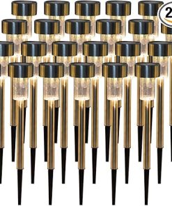 24 Pack Waterproof Solar LED Lights for Outdoor Garden Pathway