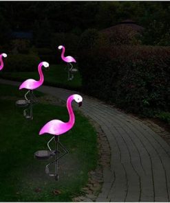 Color Changing Solar Flamingo Lights for Garden and Yard Art