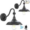 Solar Barn Lights with Motion Sensor and 3 Modes – 2 Pack