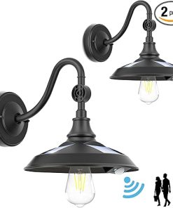 Solar Barn Lights with Motion Sensor and 3 Modes – 2 Pack