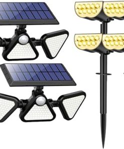 180 LED Motion Sensor Lights 2 Pack and Solar Spot Lights 4 Pack