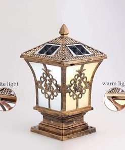 Retro LED Solar Powered Pillar Light for Outdoor Landscaping 2