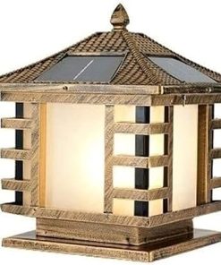 E27 Victoria Retro Waterproof Solar Pillar Light for Outdoor Use