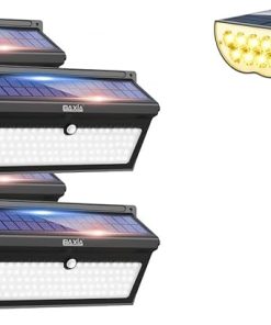 BAXIA 100 LED Solar Motion Sensor Lights 4 Pack and Spot Lights 1 Pack