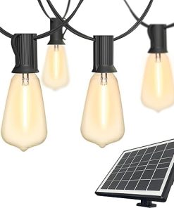Banord ST38 Solar String Lights 100ft with 49 Shatterproof Bulbs