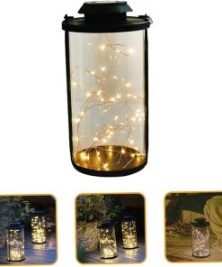 Solar LED Wire Lantern String Lights for Garden Balcony Camping 2