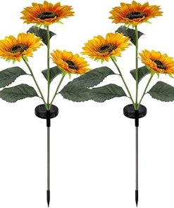 Solar LED Sunflower Garden Lights Waterproof Automatic Charging Set