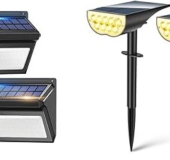 Baxia Technology 100 LED Solar Motion Sensor Lights 2 Pack Warm White