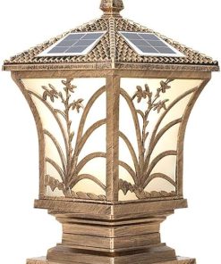 Outdoor Solar Column Headlights Waterproof Garden Wall Lights