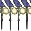 Solar Christmas Tree Lights Outdoor 20 LED RGB Waterproof Set of 4 3