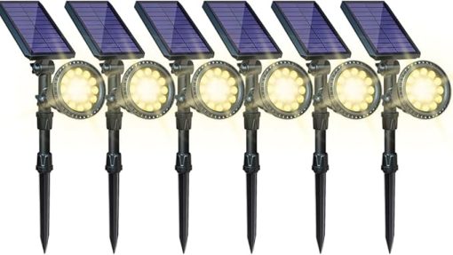 Adjustable Solar Spot Lights Outdoor 6 Pack for Garden Yard Pool